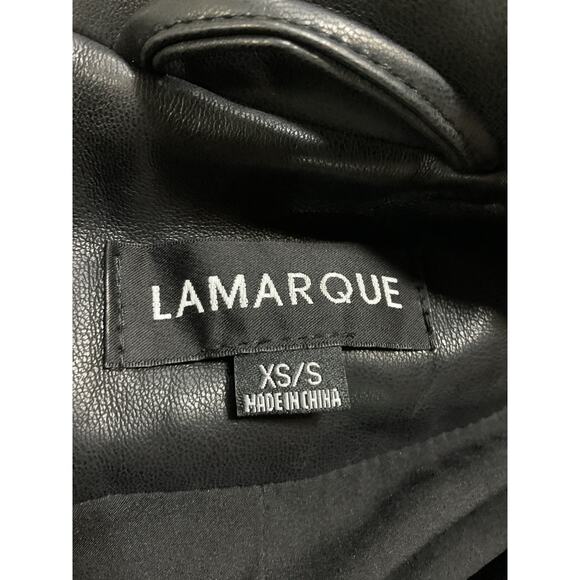 Lamarque 'Galia' Black Faux Leather Oversized Blazer Size XS - Picture 4 of 5